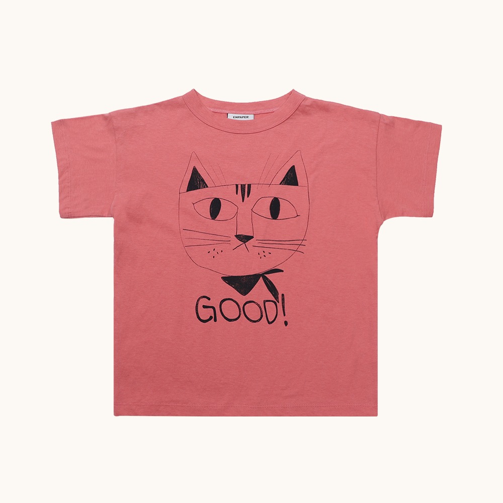 굳 고양이 숏 슬리브 티셔츠